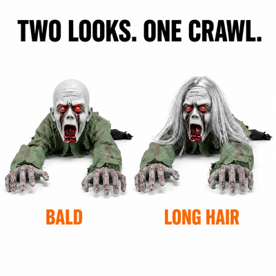 Crawling Zombie bald and long hair styles